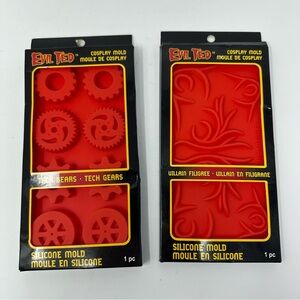 2x Evil Ted Cosplay Mold Silicone Villain Filigree & Tech Gears